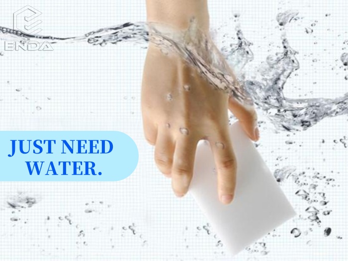 使用三聚氰胺海绵和水